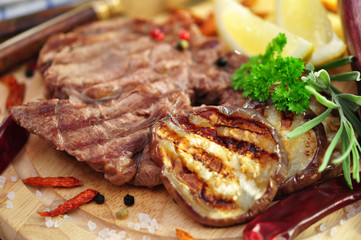 Fleisch, Aubergine
