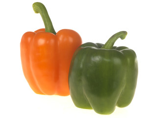 Orange and Green Sweet Peppers