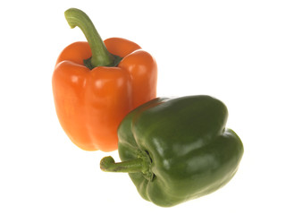 Orange and Green Sweet Peppers