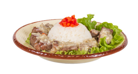 Rice and pork japanese style