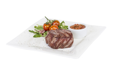 Grilled Beef Steak Isolated On a White Background