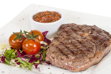 Grilled Beef Steak Isolated On a White Background