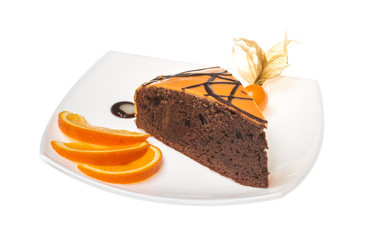 Slice of chocolate cake