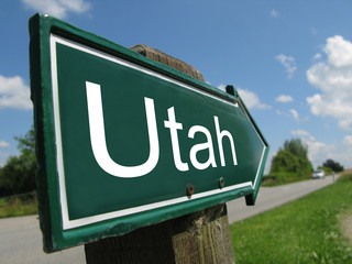 Utah signpost along a rural road