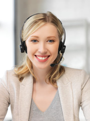 friendly female helpline operator