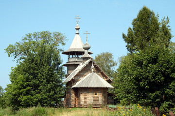 Russian Orthodox wooden church not far