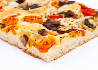 vegetarian focaccia isolated white base