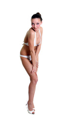 Fototapeta premium young beautiful woman in underwear - isolated on white