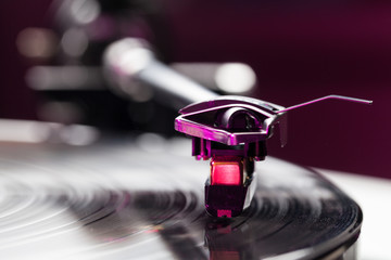 Vinyl analog record player cartridge and LP