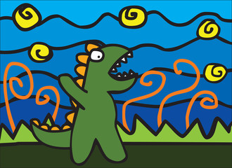 Plakat angry dinosaur
