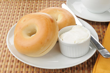Bagels with cream cheese