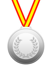 Médaille d’argent avec ruban couleurs espagnoles