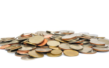 Coin thai bath on white background