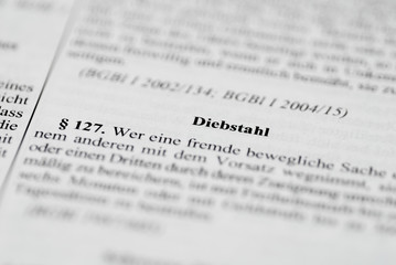 Fototapeta premium §127 StGB Diebstahl