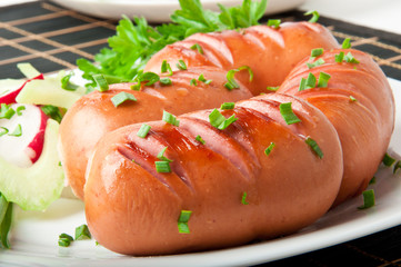 sausages on the grill 