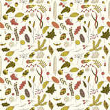 Seamless background with autumn leafs #1