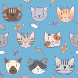 Seamless pattern with cute cats #2