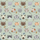 Seamless pattern with cute cats #1