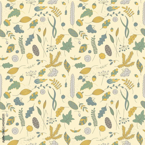 Seamless background with autumn leafs #4