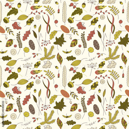 Seamless background with autumn leafs #1