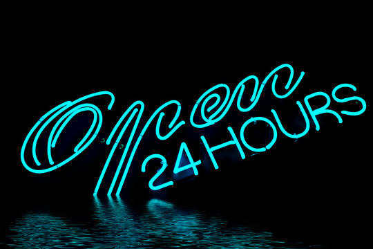 open bar restaurant neon sign - Powered by Adobe