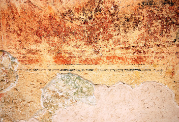 Colorful grunge textured  old wall background