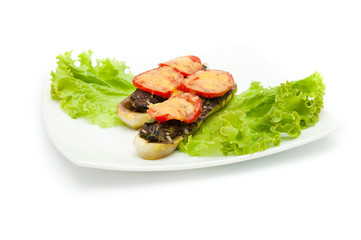 stuffed zucchini with tomatoes