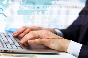 Business person working on computer