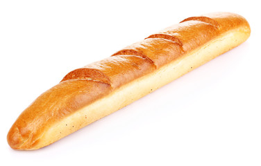 Aromatic baguette isolated on white