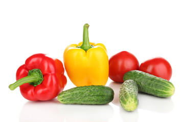 Fresh vegetables isolated on white
