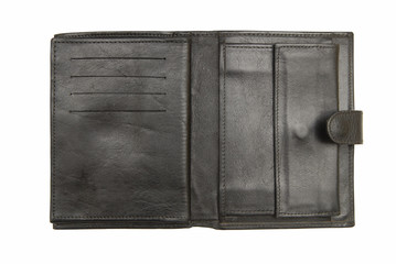 Черное портмоне, кошелек, бумажник.