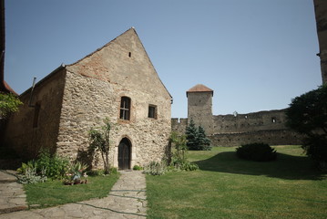 Fototapeta na wymiar view on the interior court of the Calnic fortress, Transylvania