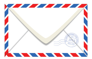 envelope letter with a postal stamp on the back
