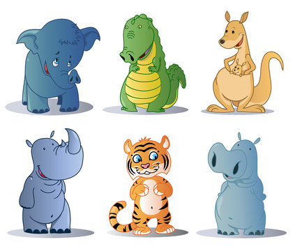 Cute animals cartoons collections