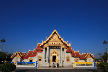 Fototapeta na wymiar mable temple landmark of bangkok thailand