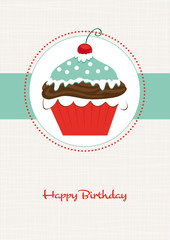 Cupcake mit Kirsche im 50er Look