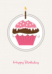Cupcake zum Geburtstag mit Geburtstagskerze