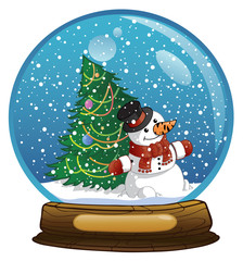 New Year's sphere with the snowman