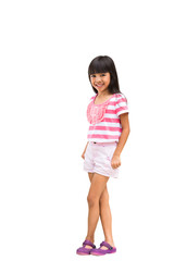 Portrait of a emotional beautiful little girl