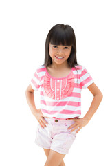 Portrait of a emotional beautiful little girl