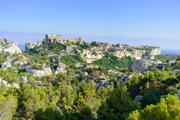 Fototapeta na wymiar Baux de Provence miasta i zamku. Francja, Europa.