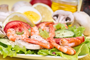 Vegetable Salad with Shrimp