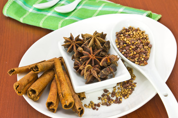 Spices in dish