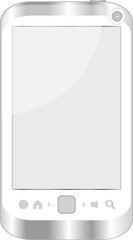 white smart phone isolated