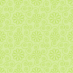 Seamless light green ornamental pattern