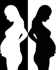 The Silhouette of the pregnant woman.