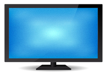 Elegant Flat Glossy Blue Screen TV