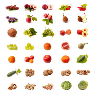Isolated fruit and vegetable set