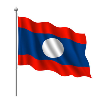 Flag of laos, vector illustration