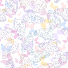 Seamless background with butterflies